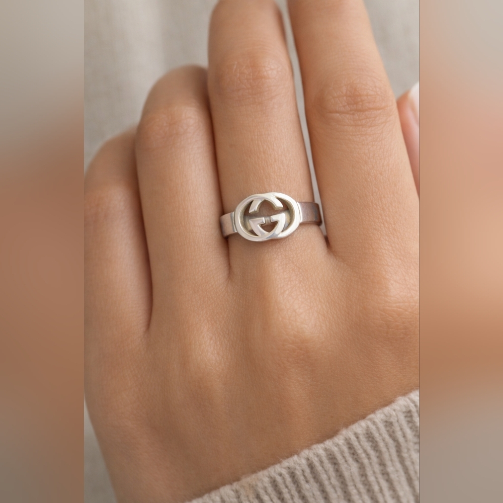 Gucci Interlocking Gg 925 Silver Ring - image 2